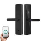 Fechadura Digital Embutir Com Biometria E Senha Preta Preto E Cromado
