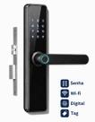 Fechadura Eletrônica Digital Biometrica Wi-fi App Tag Com Visor Vidro Sea H2