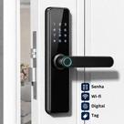 Fechadura Eletrônica Digital Biométrica Wi-Fi Cartão Com Visor Vidro H2 Fechadura Eletrônica Digital Biométrica Wi-Fi Cartão Com Visor Vidro H2