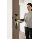 Fechadura Externa Aço Inox Dourado Escuro - Segurança e Esti