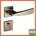 Fechadura Externa Bronze Latonado Oxidada 4101 Roseta Quadrada Maçaneta Alavanca Aliança 40mm