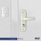 Fechadura Externa Espelho Aço Branca 40mm MGM Stilo