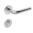Fechadura Externa Inox Home IX310 55mm Roseta Redonda Inox Escovado Stam