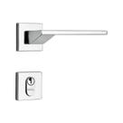 Fechadura Externa MZ440 ST2 R202 55mm Roseta Cromado Squadro Design Papaiz