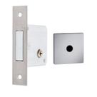 Fechadura F2000 Trava de Segurança Tetra Chave Roseta Quadrada Escovada 40mm Aliança