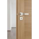 Fechadura Interna Inox Escovado Roseta Quadrada 40mm