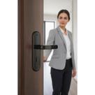 Fechadura Interna Porta Quarto Alavanca Preta 40mm