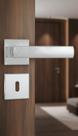 Fechadura Interna Roseta Quadrada Inox Polido
