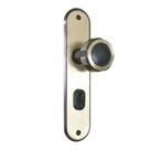 Fechadura Madrid 2002/07F Externa Maçaneta Fixa Espelho Latonado 40mm Hela