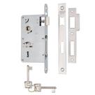 Fechadura pado maquina avulsa interna 55 mm chave quarto cromada inox polido