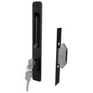 Fechadura Pado Porta de Correr Externa Concha Embutir Preta