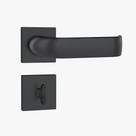 Fechadura para Banheiro 823/39 WC Roseta Quadrada RQ1 Preto Fosco Stam