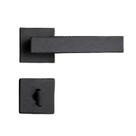 Fechadura para Banheiro Preta ZM Concept com Roseta Quadrada RQ1 408-40CB EP - Pado