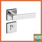 Fechadura para porta de Entrada/Externa Quadra Roseta 701-80E Cromada 40mm Pado Maçaneta Alavanca Fechadura para porta de Entrada/Externa Quadra Roseta 701-80E Cromada 40mm Pado Maçaneta Alavanca