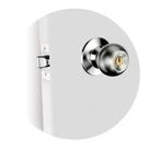 Fechadura para Porta Divisória Cilíndrica Bola 90mm Inox Escovado Soprano