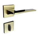 Fechadura Porta Banheiro Dourada Quadrada União Mundial 55mm Fechadura Porta Banheiro Dourada Quadrada União Mundial 55mm
