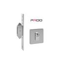 Fechadura porta correr externa pado inox escovada trava expansiva quadrada c/ cilindro miolo tambor