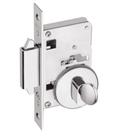 Fechadura Porta De Correr Asa De Avião Banheiro Imab 2469 Cromada Redonda C/ Botao 1/2 Cilindro