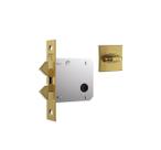 Fechadura porta de correr e bater stam 1006s wc banheiro gold dourada quadrada 45 mm
