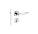 Fechadura porta externa hato 2 imab inox polido cromada c/ cilindro tambor máquina 55mm