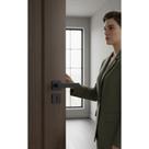 Fechadura Porta Quarto Interna Preto Fosco Roseta Quadrada I