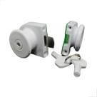 Fechadura Pressão Fechamento Sacada Vidro Vidro 10mm Branco Fechadura Pressão Fechamento Sacada Vidro Vidro 10mm Branco