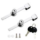 Fechadura QEDT para Porta de Vidro de Correr com Trinco Cromada, Kit com 2