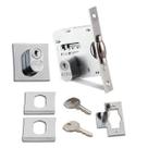 Fechadura rolete 2005 porta pivotante roseta quadrada gold