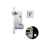 Fechadura Rolete Cromada Quadrada Para Porta Residencial Pivotante Externa de 30 A 40 Mm 1601 Stam