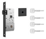 Fechadura Rolete Stam 800t Porta Pivotante Quadrada Preto F Fechadura Rolete Stam 800t Porta Pivotante Quadrada Preto F
