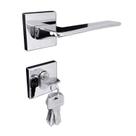 Fechadura Safira Externa Multiponto Roseta Quadrada Cromado 55mm União Mundial