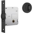 Fechadura Stam 1025 porta de banheiro pivotante de madeira roseta redonda resistente e fácil de instalar Preto fosco