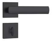 Fechadura stam 823/35 roseta quadrada banheiro - preto fosco