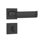 Fechadura stam 823/39 roseta quadrada banheiro - preto fosco Fechadura stam 823/39 roseta quadrada banheiro - preto fosco