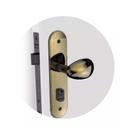 Fechadura Taco Golf Externa Antique Brass - Cromo Inox - Broca 40 Eixo 53 - Pinos GII