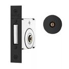 Fechadura Trava Tetra Auxiliar 140 R68 Roseta Redonda Preto Fosco 40mm Papaiz
