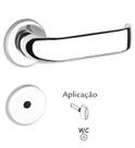 Fechadura wc banheiro inox roseta redonda brava haga 1695b