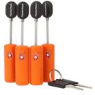 Fechaduras de bagagem TravelMore, pacote com 4, aprovado pela TSA, com chaves laranja