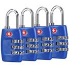 Fechaduras de Bagagem TSA Cluckyu - 4 Unidades com Combinação de 3 Dígitos (Azul Escuro)