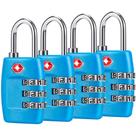 Fechaduras de Bagagem TSA Cluckyu - 4 Unidades com Combinação de 3 Dígitos (Azul)
