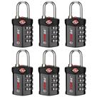 Fechaduras de Bagagem TSA Forge Black - Pacote com 6