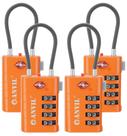 Fechaduras de bagagem TSA Lock ANVIL de 4 dígitos para mala laranja