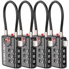 Fechaduras de Bagagem TSA Sure Lock - Pacote com 4 (Preto)