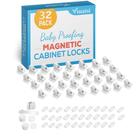 Fechaduras Magnéticas Vmaisi para Armários e Gavetas - Kit com 32 Fechaduras e 4 Chaves