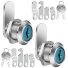Fechaduras para caixa de correio QBXMY7 16 mm em liga de zinco, kit com 2 unidades e chaves