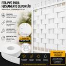 Fechamento De Portão Branco Pvc + 50 Grampos Protetor Grade 7x50 Metros