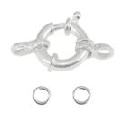 Fecho Boia Grande 2 Argola Prata Montagem Corrente Pulseira Fecho Boia Grande 2 Argola Prata Montagem Corrente Pulseira