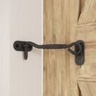 Fecho com Gancho para Porta de Celeiro SKYSEN 10 cm Preto Fecho com Gancho para Porta de Celeiro SKYSEN 10 cm Preto