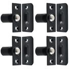 Fecho de esfera para porta Alise com tensão ajustável, preto, pacote com 4