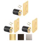 Fecho de esfera para porta, kit com 3 unidades, Litepak, latão banhado, ajustável